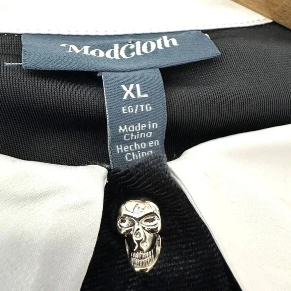 Modcloth Is It Wednesday Yet Mini Dress Black Velvet XL - Picture 8 of 10